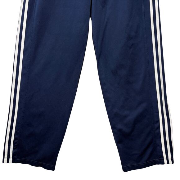 Adidas Womens Size L Track Pants Navy Blue 3-Stripe Classic Retro Straight Leg - Picture 10 of 16